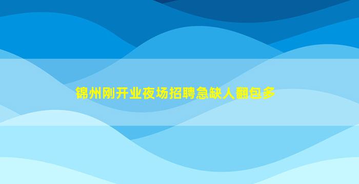 锦州刚开业夜场招聘急缺人翻包多